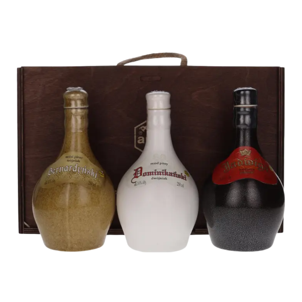Miód Pitny Zestaw Jadwiga, Dominikański, Bernardyński 16% 3 x 250 ml