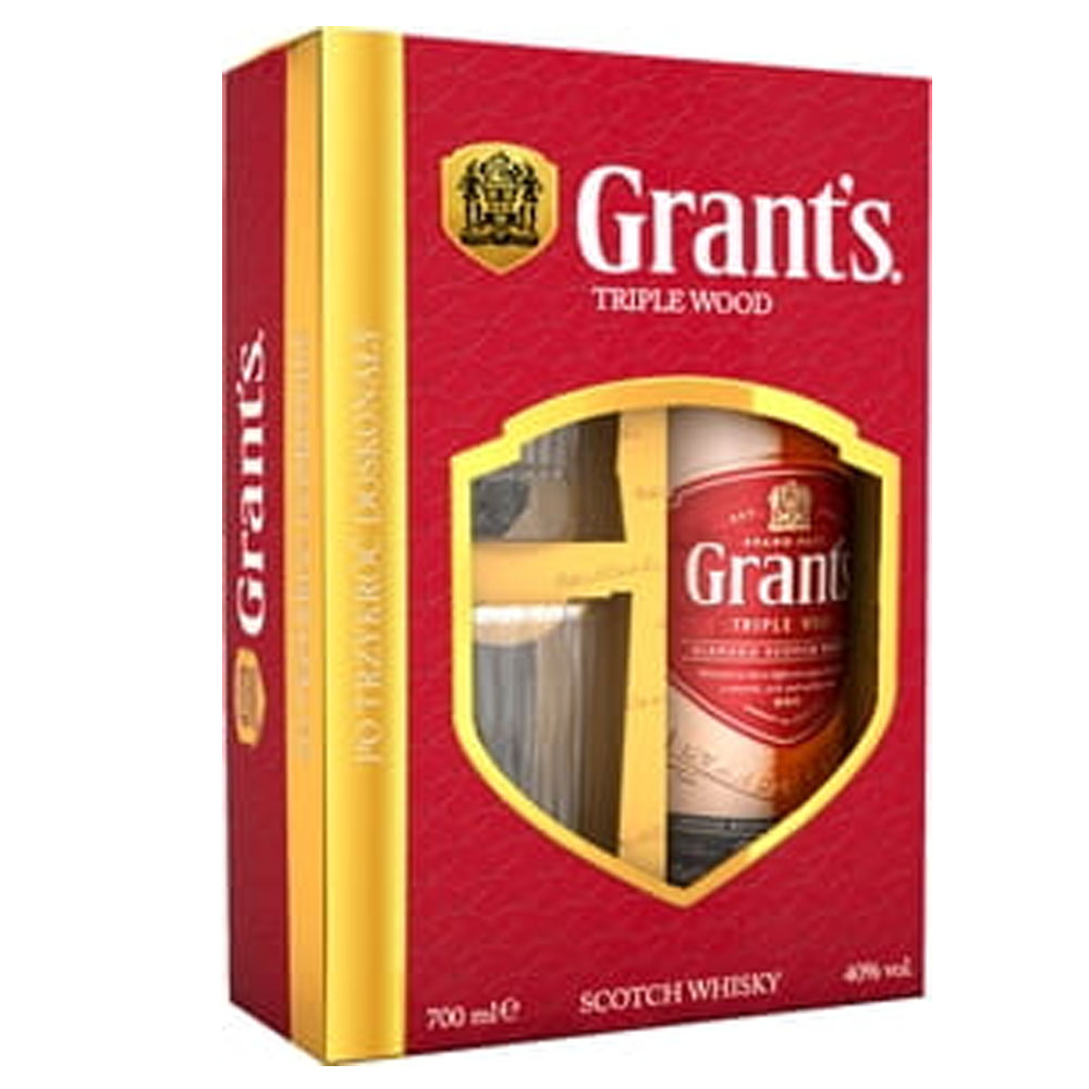 Whisky Grant's Triple Wood 40% 700 ml + 2 szklanki