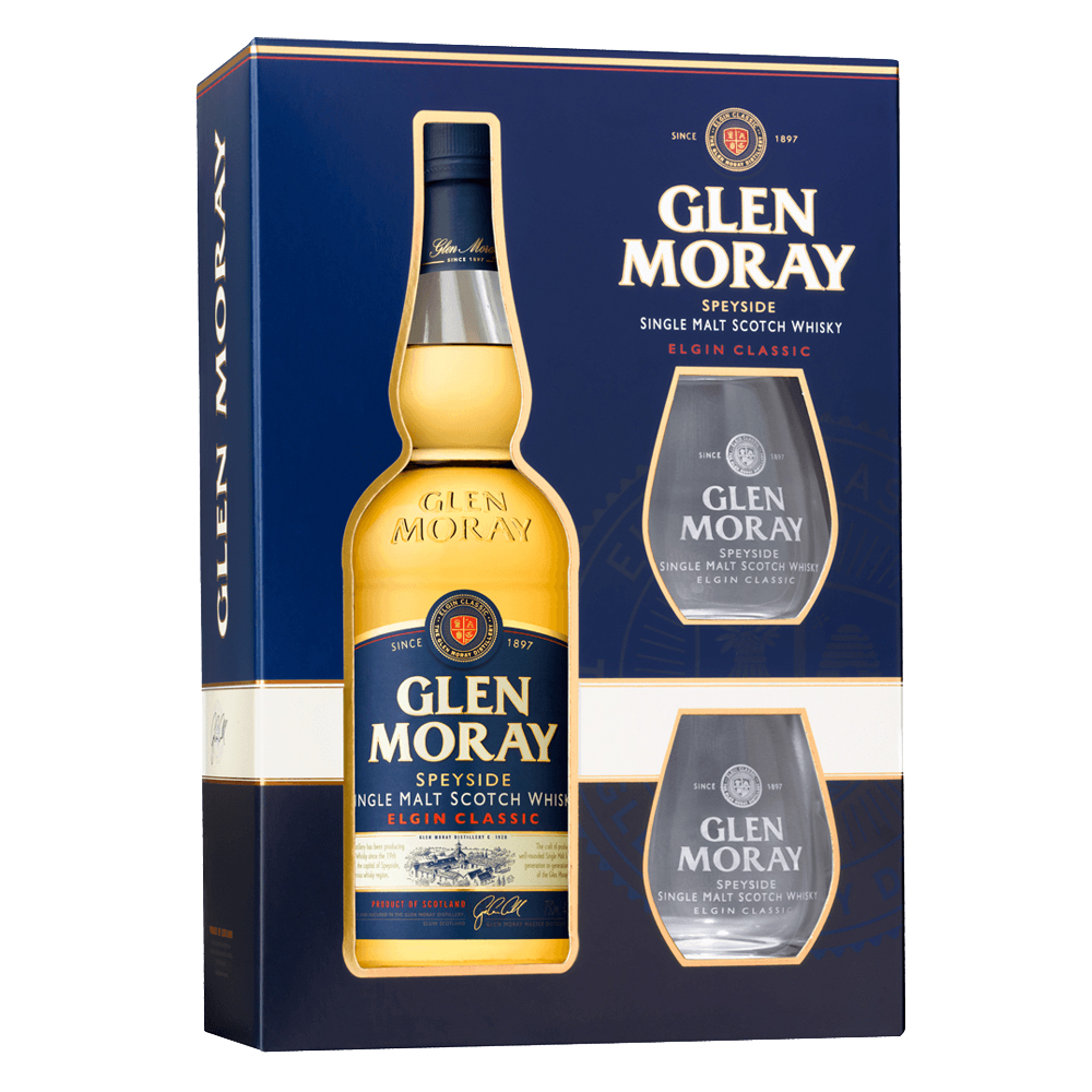 Whisky Glen Moray Elgin Classic 40% 700 ml + 2 szklanki