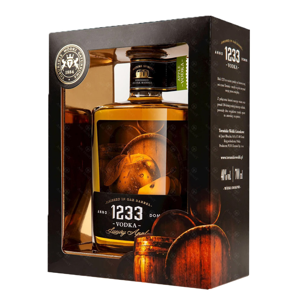 Wódka 1233 Luxury Apple Toruńskie Wódki Gatunkowe 40% 700 ml kartonik