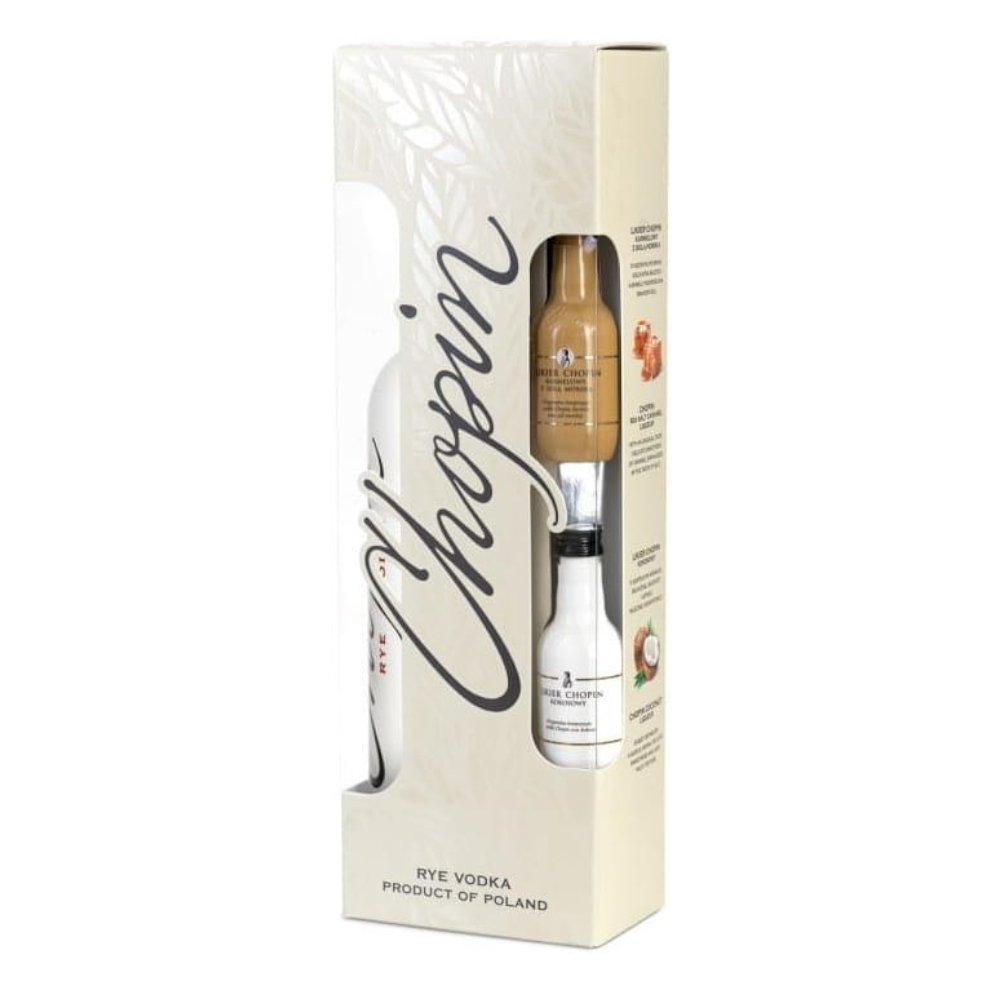 Wódka Zestaw Chopin Rye 40% 700 ml + Karmel 18% 50 ml  + Kokos 18% 50 ml