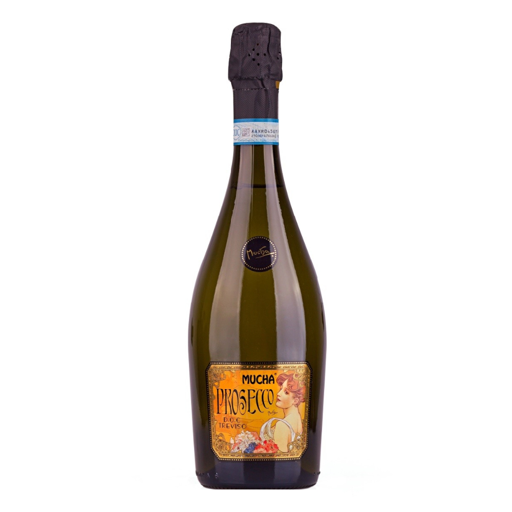Wino Prosecco Treviso Extra Dry - Alfons Mucha label 11% białe wytrawne 750 ml