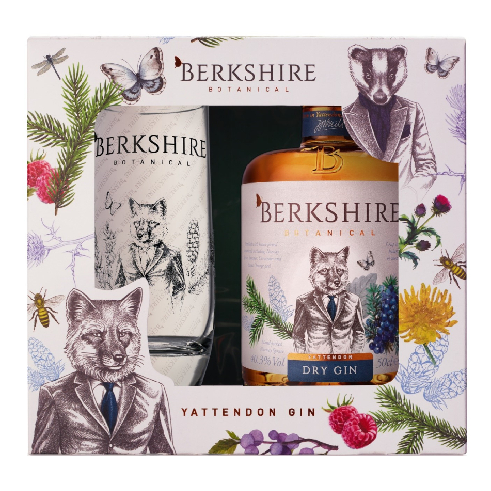 Gin Berkshire Dry 40,3% 500 ml + szklanka