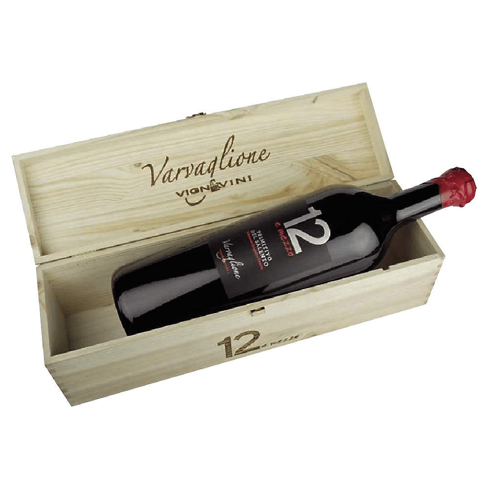 Wino Varvaglione 12e Mezzo Primitivo del Salento Jeroboam czerwone wytrawne 3000 ml w skrzyni