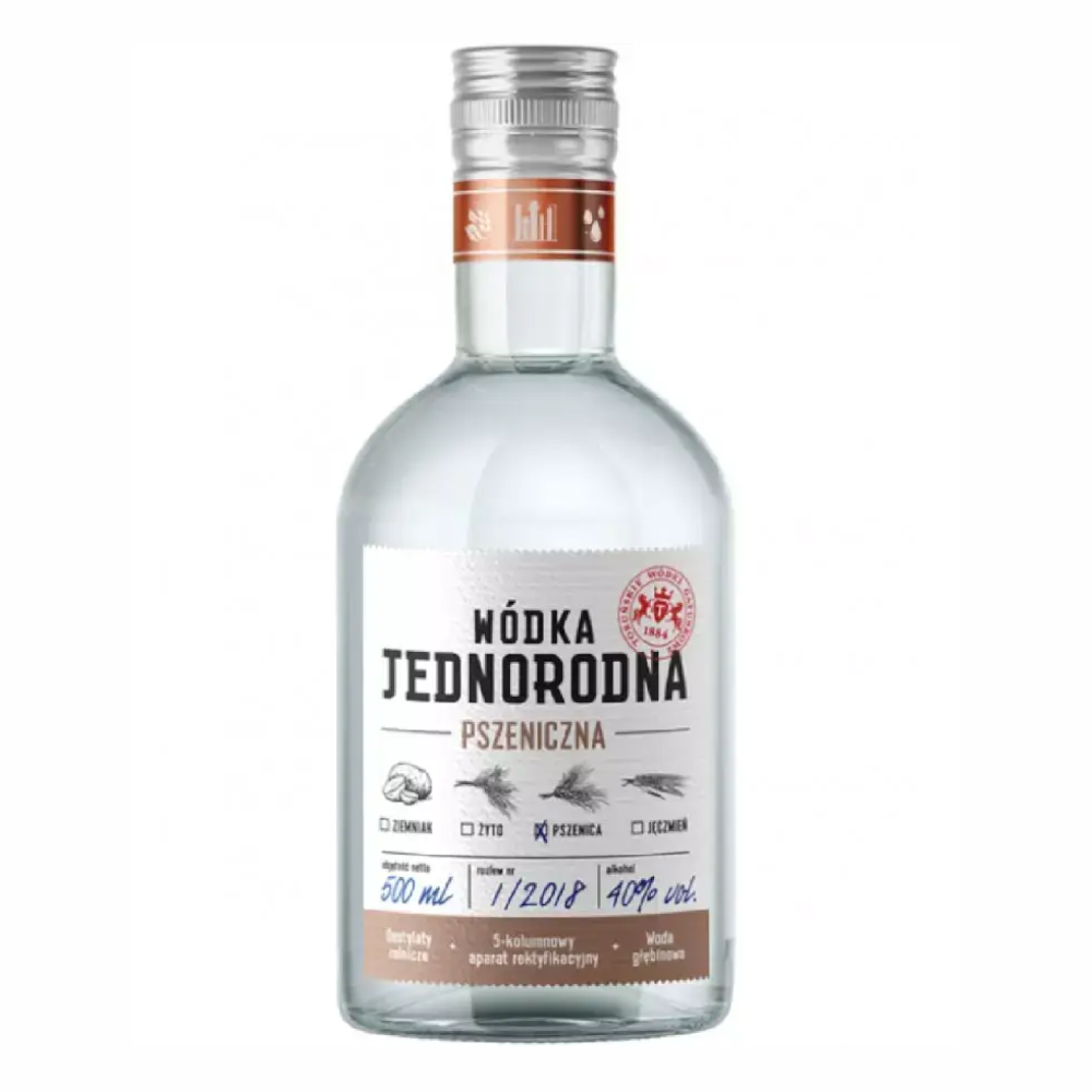 Wódka Jednorodna Pszeniczna 40% 500 ml