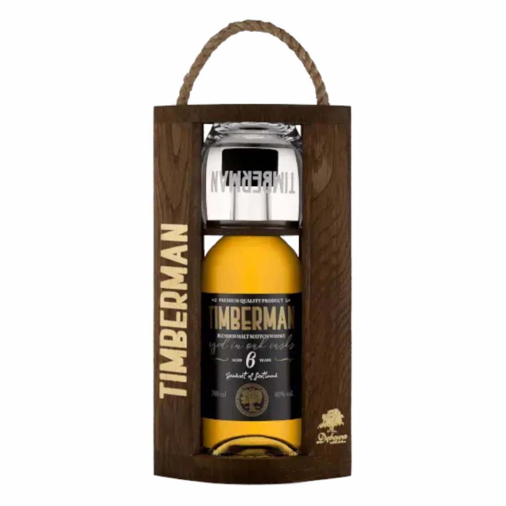 Whisky Timberman 6YO + szklanka 40% 700 ml skrzynka