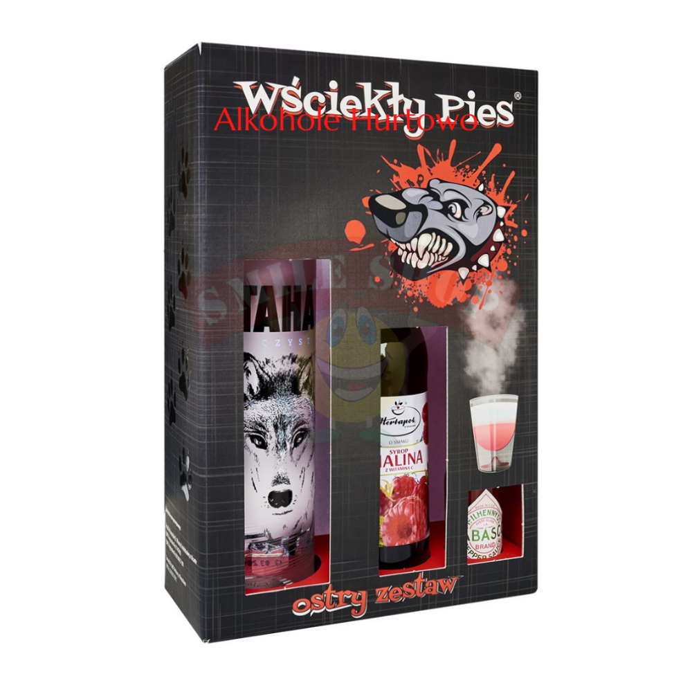 Wódka Wataha Zestaw Wściekły Pies 40% 700 ml + syrop + sos