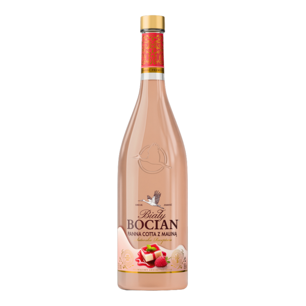 Likier Biały Bocian Panna Cotta z Maliną 16% 500 ml