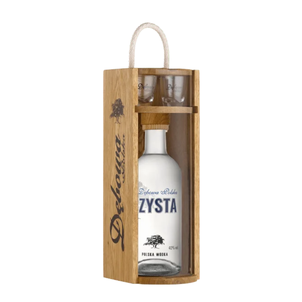 Wódka Dębowa Czysta 40% 700 ml + 2 Kieliszki